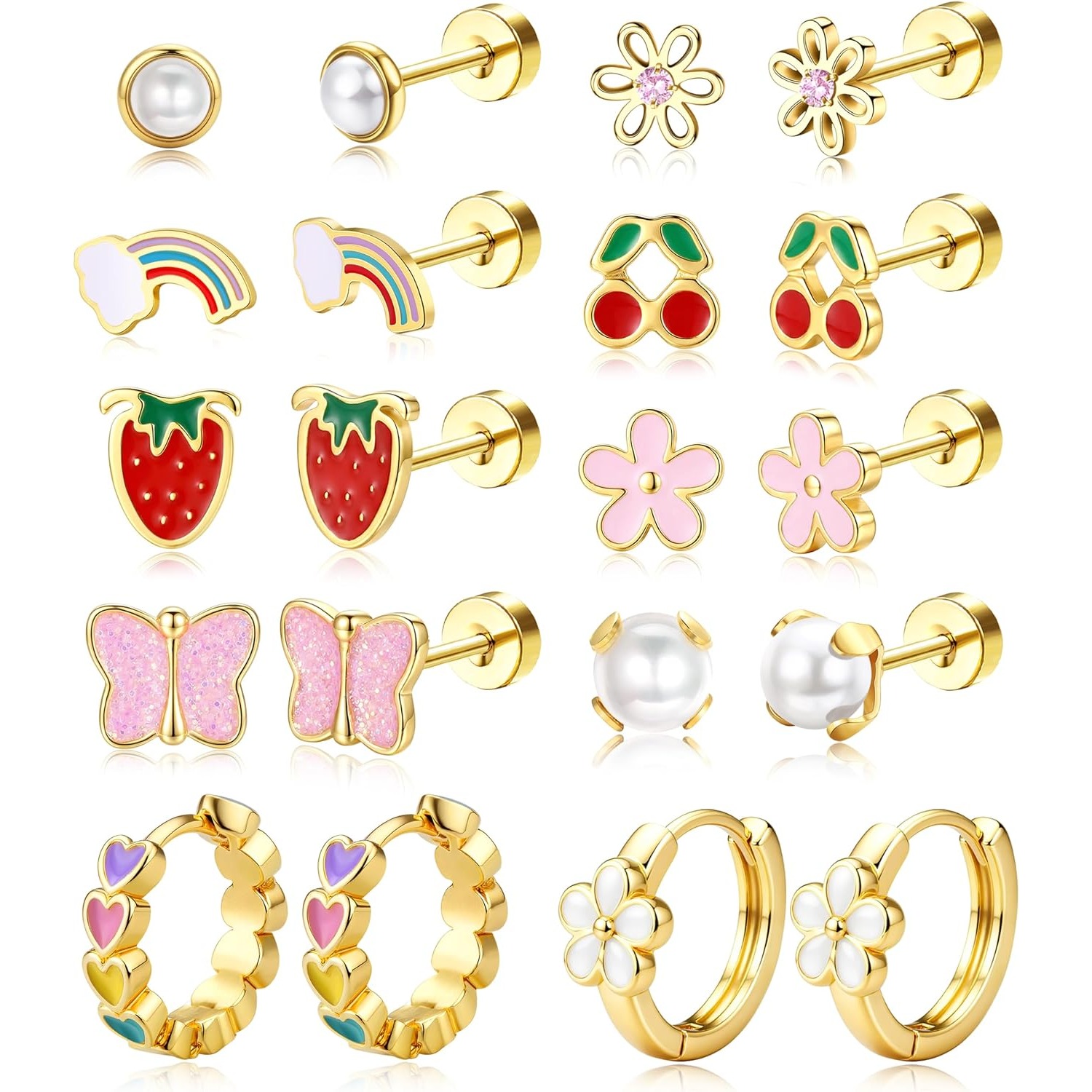 Body Jewelry Surgical Steel - FASACCO 1 Pasang Anting dengan Lapisan