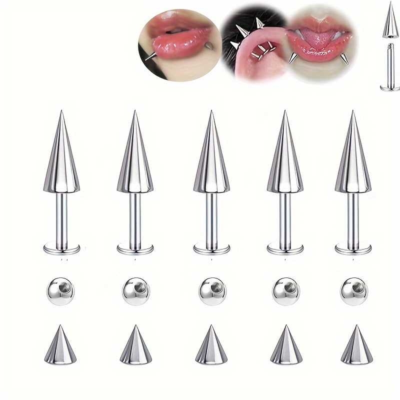 Body Jewelry Replacement Ball - Anting-anting tindik bibir pria, 5 buah
