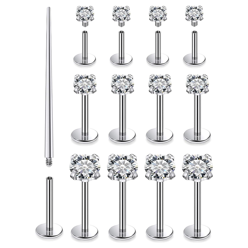 Body Jewelry Surgical Steel - 13 Buah Set Tindik Labret Baja
