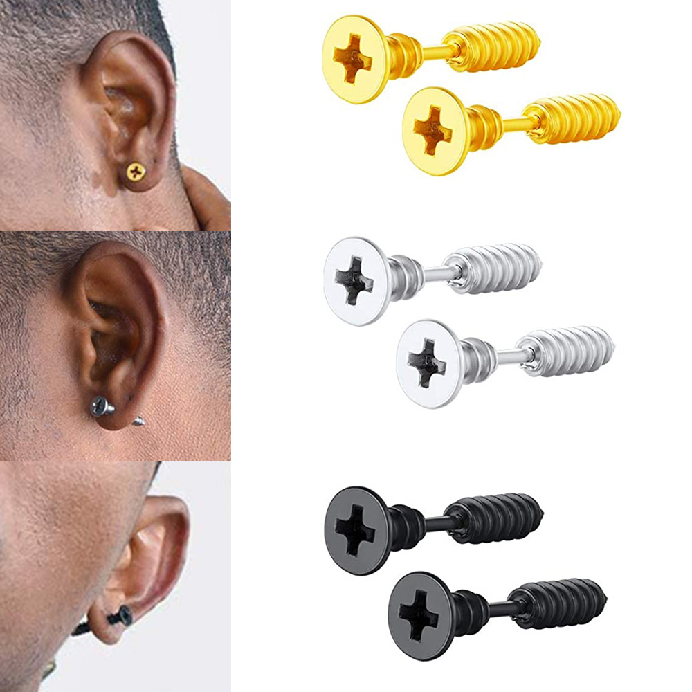 Body Jewelry Surgical Steel - 2 Buah Anting-Anting Kancing Tindik Helix
