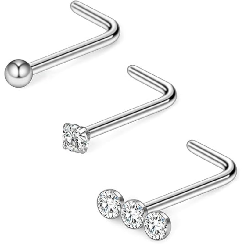 3 buah, 20G, cincin hidung ber - Body Jewelry Surgical Steel ulasan dan harga