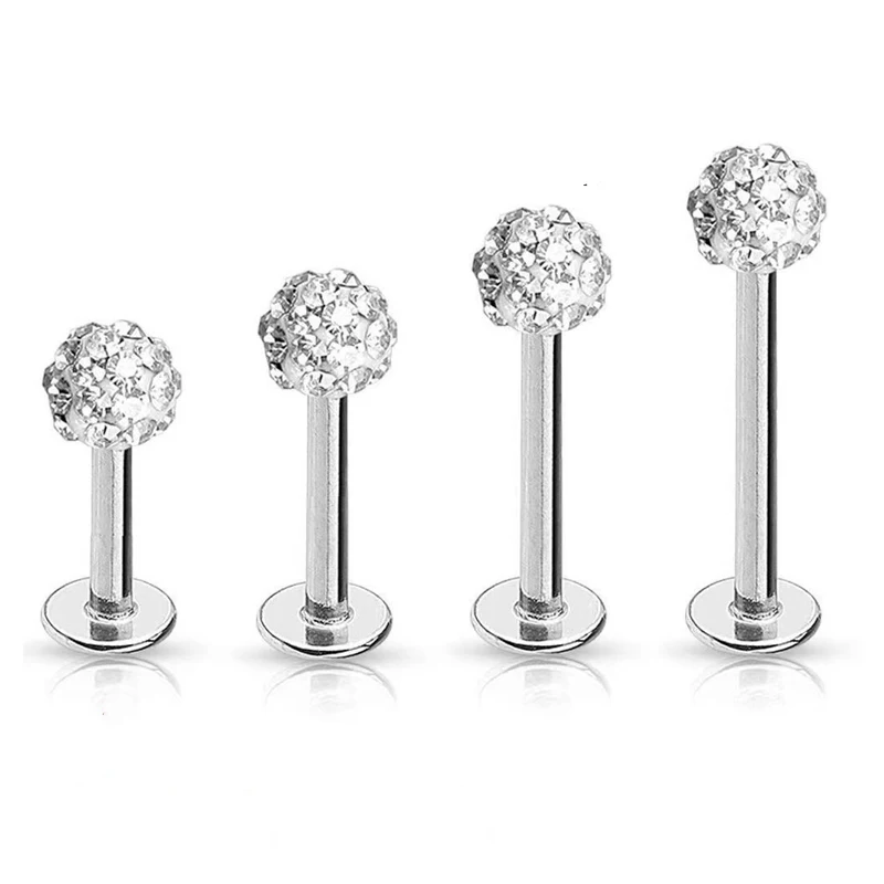 4 buah perhiasan tindik bibir  - Body Jewelry Surgical Steel ulasan dan harga