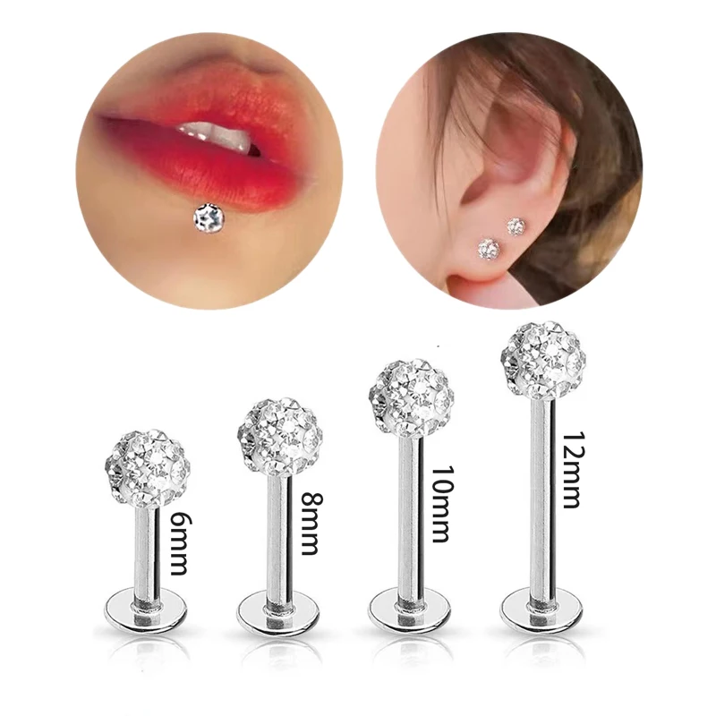 4 buah perhiasan tindik bibir  - Body Jewelry Surgical Steel ulasan dan harga