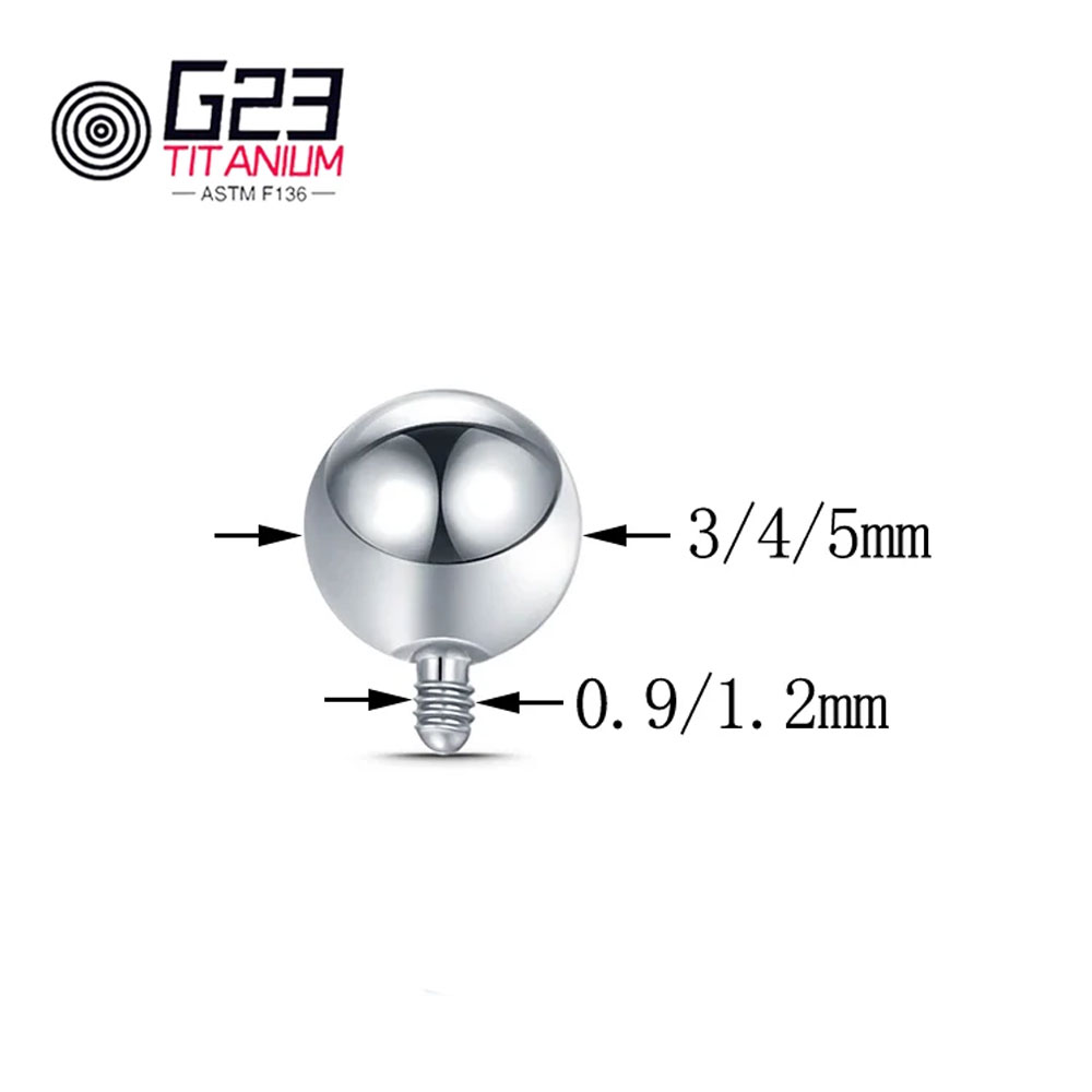 Grosir 10/50 Buah Titanium 14G - Body Jewelry Replacement Ball ulasan dan harga