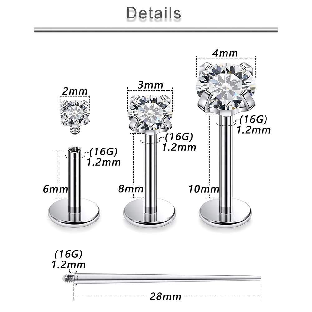 13 Buah Set Tindik Labret Baja - Body Jewelry Surgical Steel ulasan dan harga