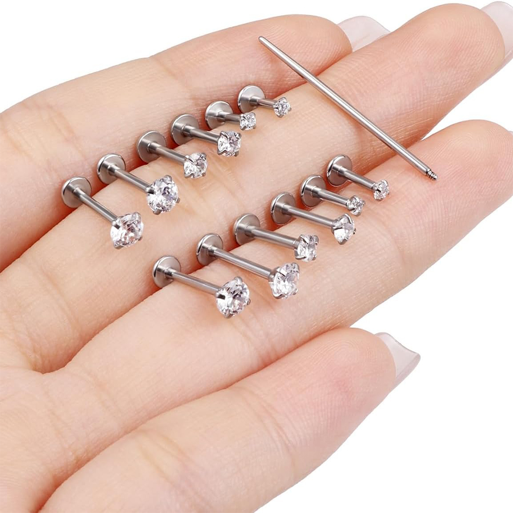 13 Buah Set Tindik Labret Baja - Body Jewelry Surgical Steel ulasan dan harga