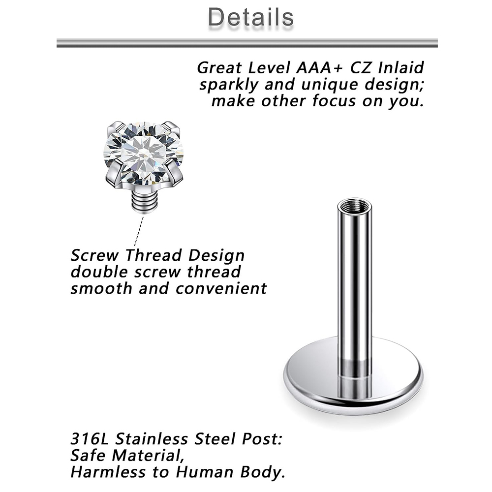 13 Buah Set Tindik Labret Baja - Body Jewelry Surgical Steel ulasan dan harga