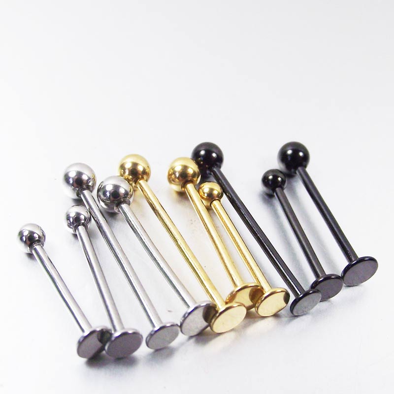2 Buah 316L Baja Bedah Lidah L - Body Jewelry Surgical Steel ulasan dan harga