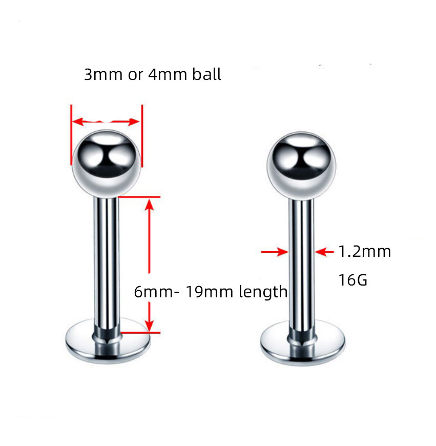 2 Buah 316L Baja Bedah Lidah L - Body Jewelry Surgical Steel ulasan dan harga
