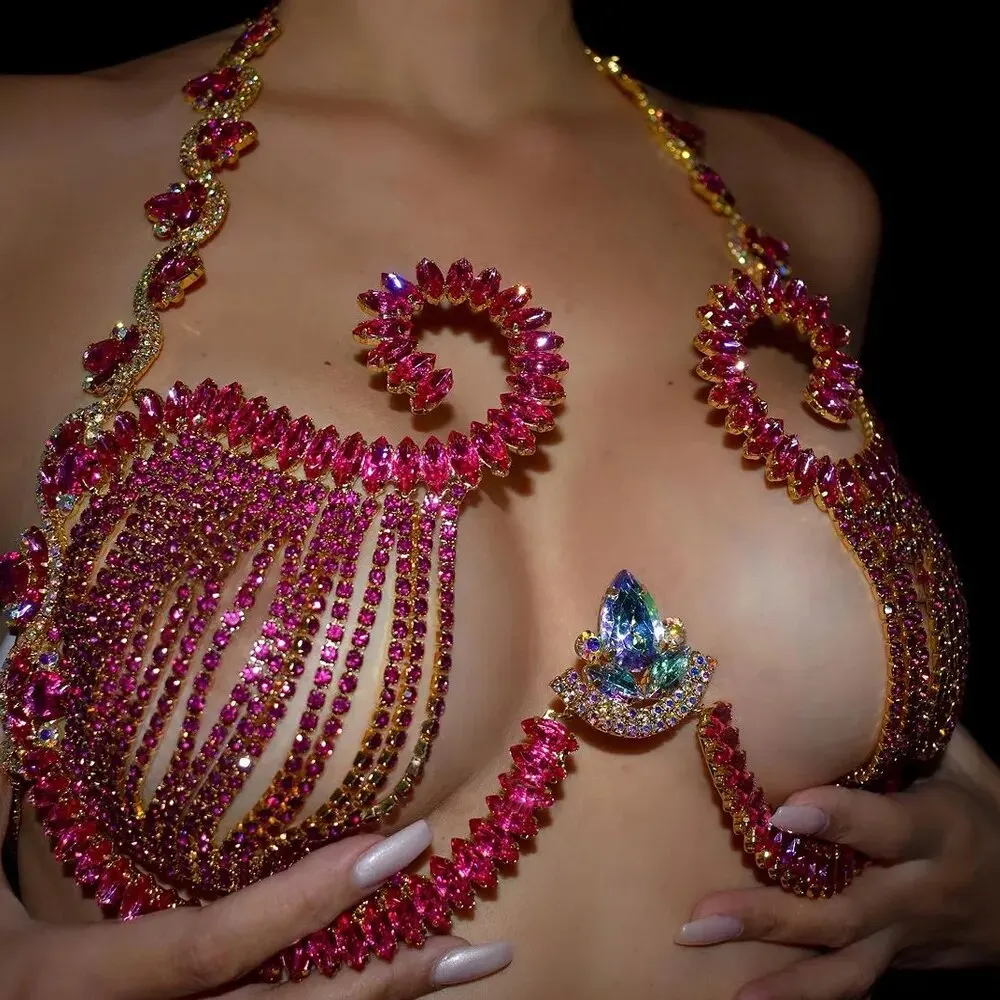 Rave braket dada kristal merah - Body Jewelry Retainers ulasan dan harga