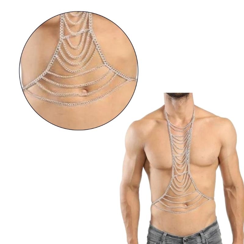 Y5GC Punk Body Chain Harness U - Body Jewelry Retainers ulasan dan harga